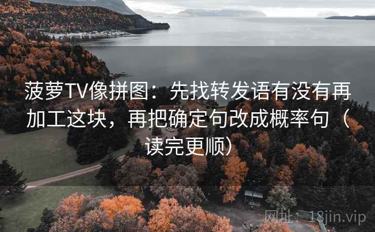菠萝TV像拼图：先找转发语有没有再加工这块，再把确定句改成概率句（读完更顺）  第2张